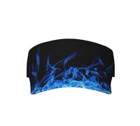 Blossom Flower Print Adult Sunscreen Visor Cap Empty Top Baseball Cap Sun Hat Cap Sports Visor Hat for Men Women Unisex, Blue Flame, One size