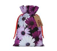 Blossom Flower print Christmas Packing Bag Linen Bags with Drawstring Funny Wedding Present Bag