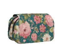 Blossom Flower Print Large Capacity Pencil Case,Marker Pouch, Stationery Organizer Pouch,Portable Office Pen Bag