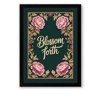 Blossom Forth Botanical Framed Wall Art Print A1 (84.1×59.4cm) Black, Wall Decor for Living Room, Bedroom, Office & Home, Ready to Hang, Art Gift