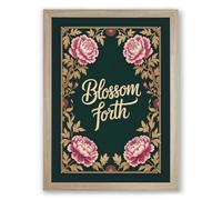 Blossom Forth Botanical Framed Wall Art Print A1 (84.1×59.4cm) Oak, Wall Decor for Living Room, Bedroom, Office & Home, Ready to Hang, Art Gift
