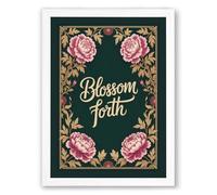 Blossom Forth Botanical Framed Wall Art Print A1 (84.1×59.4cm) White, Wall Decor for Living Room, Bedroom, Office & Home, Ready to Hang, Art Gift
