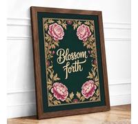 Blossom Forth Botanical Framed Wall Art Print A1 Walnut