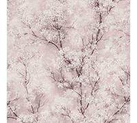 Blossom Glitter Oriental Wallpaper Vinyl Pink