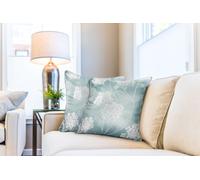 Emma Barclay Blossom - Jacquard Cushion Cover in Duck Egg - 17x17 (43x43cm) (BLOMCCDUC)