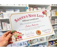 Blossom Lane Cards & Gifts Personalised Letter From Santa Nice List Certificate Christmas Eve Box Filler