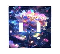 Blossom Light Switch Cover Plate/Outlet Covers, Mystical Multicolor Spring for Celestial Decor, Plastic Wall Plates, Standard Size Double Toggle