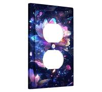 Blossom Light Switch Cover Plate/Outlet Covers, Mystical Multicolor Spring for Celestial Decor, Plastic Wall Plates, Standard Size Single Duplex Outlet