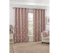 Blossom - Lined Eyelet Jacquard Curtains in Blush Pink - Width 66" x Drop 54" (168 x 137cm) - Emma Barclay | TJ Hughes