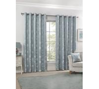 Emma Barclay Blossom - Lined Eyelet Jacquard Curtains in Duck Egg - Width 46 x Drop 72" (116 x 183cm)