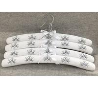 Blossom ~ our Beautiful set of 4 Luxury Padded Cotton Clothes Hangers with Embroidery Detail and complimentary Drawstring Bag (Blossom Lilac)