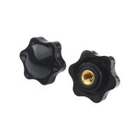 Blossom Shaped Screw Thread Handle, M4 M5 M6 M8 M10 M12 Clamp Knob Handle Nuts Plum Bakelite Hand Tighten Thread Star Black Manual Thumb Clamping Through Nuts 15pcs(Blind End,M8(Head 38mm) 10pcs)