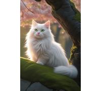 Blossom Whispers: White Cat Under the Sakura Tree Notebook: White Cat Under the Sakura Tree Notebook Size: 6 x 9 inches