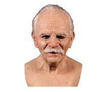 Blossomer Halloween Headwear Old Man, 17.7x12.6 Inch Halloween Latex Mask Breathable Wrinkle Costumes Lifesize Elderly Full Face Masks Non-Toxic & Lightweight For, Halloween