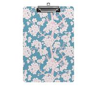 Blossoming Cherry Tree Flowers A4 Size Clipboard Funny Aesthetic Working Studying Letter Standard Clip Board 12.5×8.5 in Hardboard for School Classroom Kids Writing Drawing