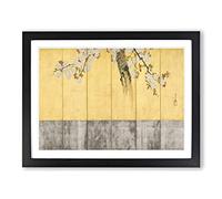 Blossoming Cherry Trees Vol.1 By Sakai Hoitsu Asian Japanese Framed Print | A2 Black Framed Wall Art | Ready to Hang | Asian Floral Picture | Living Room Bedroom Lounge Office