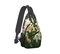 Blossoming Lilies Printed Sling Bag Crossbody Backpack for Men Women, Versatile Casual Shoulder Chest Bag for Running Hiking Cycling Travel Work