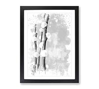 Blossoming Plant Willow V3 Modern Framed Print | A4 Black Framed Wall Art | Ready to Hang | Modern Floral Picture | Living Room Bedroom Lounge Office