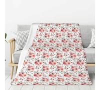 Blossoming Rose Flowers Print Lightweight Warm Blanket Soft Thick Blankets Bedroom Camping Living Room Traveling