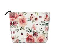 Blossoming Rose Flowers Print Toiletry Bag Cosmetic Bag Large Capacity Travel Makeup Bag for Women for Daily Use Travel