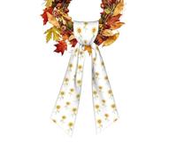 Blossoming Sunflower Printed Wreath Ribbon Sash,Door Decor | Polyester Wreath Ribbon Sash,Adds Festive Charm To Door,Mantle,Or Window,Wreath Not Included