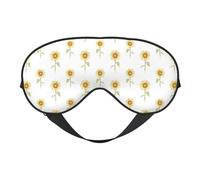Blossoming Sunflower Printing Soft Eye Mask Reversible Cover for Travel Adjustable Strap Blackout Sleep