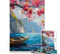 Blossoms Boat Dream 1000 Piece Jigsaw Puzzles Brain Capacity Leisure Pleasure Secure Lock Birthday Present (50X75CM)