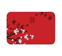 Blossoms Floor Door Entrance Mat Bathroom Kitchen Carpet Rug(Red,80x120cm)