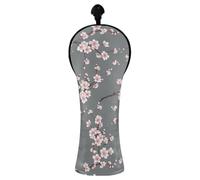 Blossoms Flower Gray Pattern Golf Club Covers PU Leather Driver Golf Headcovers for Women Men