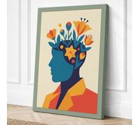 Blossoms of the Mind Modern Canvas Wall Art Print 18x12 Inch (46 x 30 cm)