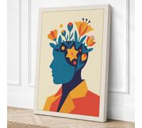 Blossoms of the Mind Modern Canvas Wall Art Print 36x24 Inch (91 x 61 cm)
