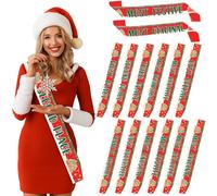 Blosssound 12 Pcs Christmas Gingerbread House Contest Sashes Christmas Party Trophy Award Xmas Funny Costume Contest Prize Party Game Favors Dress up Costume for Teens Adults Holiday Supplies