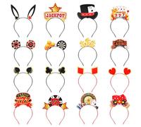 Blosssound 16 Pieces Headbands Bulk Felt Hair Accessories Spring Headdress for Party Favors Photo Props Tea Floral Decorations Supplies (Casino)