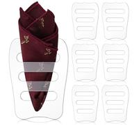 Blosssound 6 Pcs Clear Invisible Pocket Square Holder for Men Black Pocket Square Organizer Tux Accessories for Men Vests (Clear)