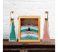 Blosssound Unity Sand for Wedding Ceremony Set Christian Unity Sand Ceremony Shadow Box and Vases for Religious Wedding Centerpiece Marriage Bridal Party Supplies (Blue Pink,Love Tree)