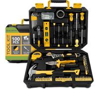 BLOSTM 100 Piece Tool Kit - Home Tool Set with Essential Hand Tools for DIY Projects, Household Repairs