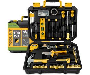 BLOSTM 100 Piece Tool Kit - Home Tool Set with Essential Hand Tools for DIY Projects, Household Repairs