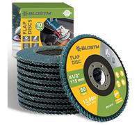 BLOSTM 115mm Abrasive Flap Discs - 10pcs Angle Grinder Discs 80 Grit for Wood & Metal - PACK OF 10