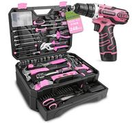 BLOSTM 248 Piece Pink Tool Kit with Drill