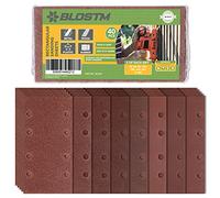 BLOSTM 40PCS Sandpaper for Electric Sander - Hook and Loop Sanding Pads Assorted 40/60/80/120/ 180/240/320/400 Grit Fit Rectangular Electric Sander - 93 x 185mm