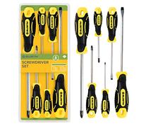 BLOSTM 6 Piece Magnetic Screwdriver Set - Assorted Screwdriver kit 3 x Crosshead Screwdriver & 3 x Flat Head Screwdrivers - Chrome Vanadium Steel Screwdrivers with Ergonomic Non-Slip Handles