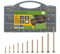 BLOSTM 780PC Wood Screws Assortment - Large Zinc Plated Screw Set, Extra Strong Assorted Screws For Wood Fences, Doors, Floorboard Etc. - Assorted Wood Screws with Screw Box Organiser