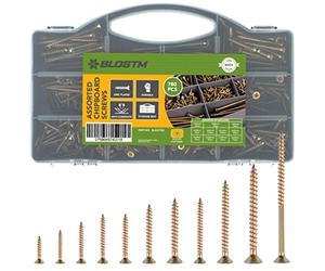 BLOSTM 780 PCS Wood Screws Assortment - Large Zinc Plated Screw Set