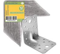 12 x Metal Galvanised Angle Brackets Heavy Duty Steel L Shape Braces 70x70x55mm