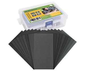BLOSTM Assorted Sandpaper 102PCS - 60 to 3000 Grit Wet and Dry Sandpaper for Wood & Metal 6 of Each, Abrasive Paper Sheets with Compact Case for Wood, Metal, Automotive, Furniture & More -3 x 5.5 Inch