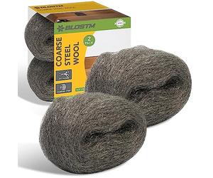 BLOSTM Coarse Steel Wool Mice - Wire Wool Pads for Removing Rust, Cleaning, Polishing Metals and Woods in the Home & Blocking Holes from Rodents for Pest Control 16ft - Pack of 2