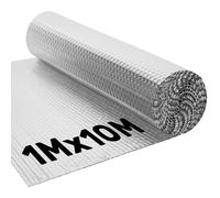 BLOSTM Foil Insulation Roll 1m x 10m - Radiator Reflector Panels for Floor, Ceiling, Roof, Wall Insulation - Aluminium Bubble Radiator Reflective Foil Roll - Heat & Vapour Barrier Saves Energy