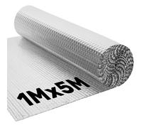 BLOSTM Foil Insulation Roll 1m x 5m - Radiator Reflector Panels for Floor, Ceiling, Roof, Wall Insulation - Aluminium Bubble Radiator Reflective Foil Roll - Heat & Vapour Barrier Saves Energy