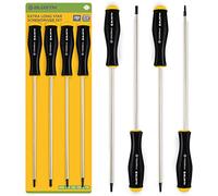 BLOSTM Long Star Screwdriver Set 4 PCS - TX Star Head Screwdrivers | T15, T20, T25 & T30, Durable Chrome Vanadium Steel, Magnetic Tips & Soft Grip Handles, 250mm Extra Long Screwdriver Set