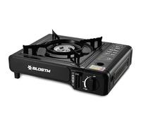 BLOSTM Portable Camping Gas Stove - Single Burner Camping Stove with Automatic Ignition System, Temperature Control, Use with Butane or LPG, Small Gas Hob for Fishing, BBQ, Caravan Outdoor Camp Cooker